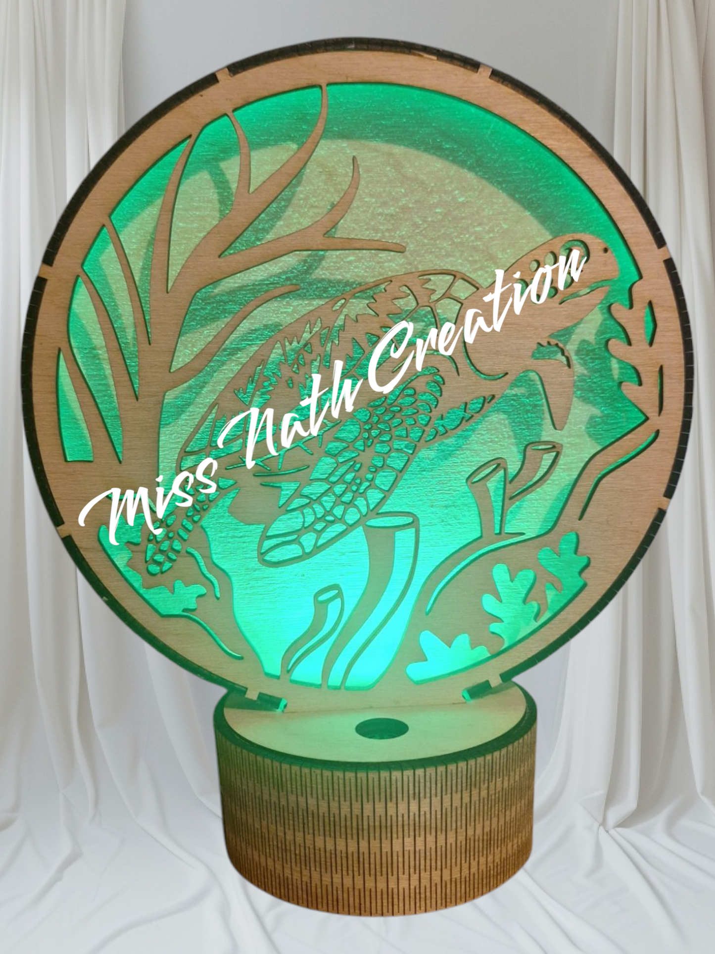 Lampe LED – Tortue marine & coraux