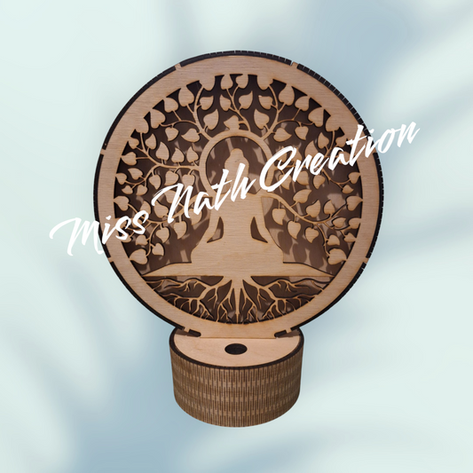 Lampe LED "Sérénité" – Méditation sous l'Arbre de Vie