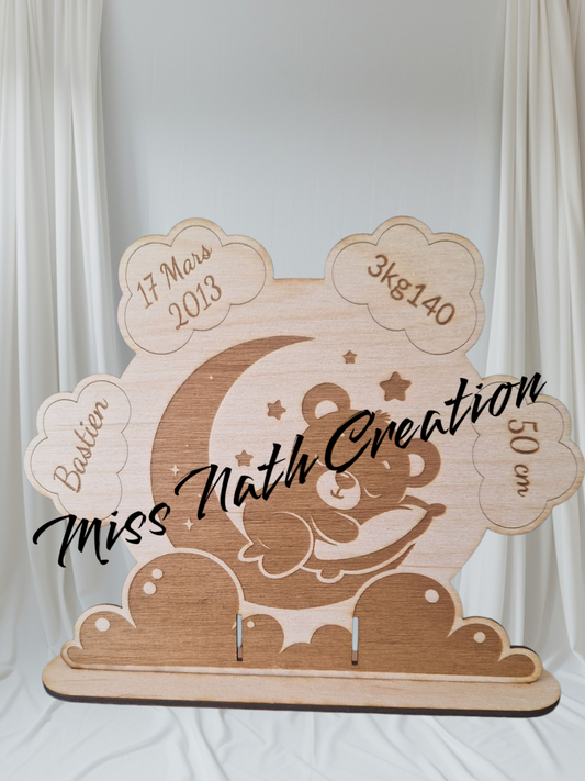 Plaque de naissance personnalisée
