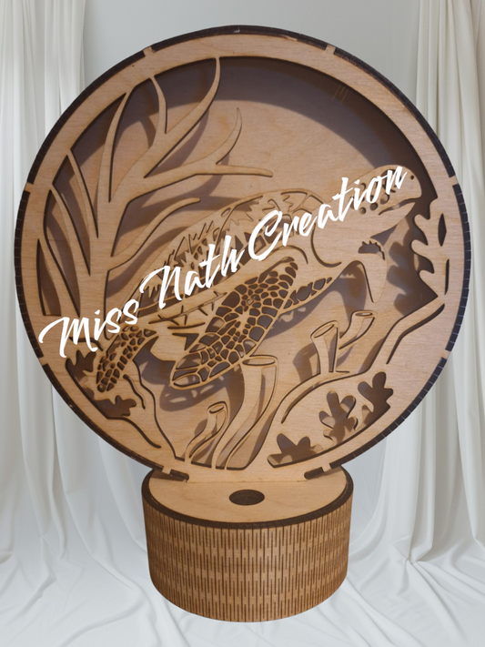 Lampe LED – Tortue marine & coraux