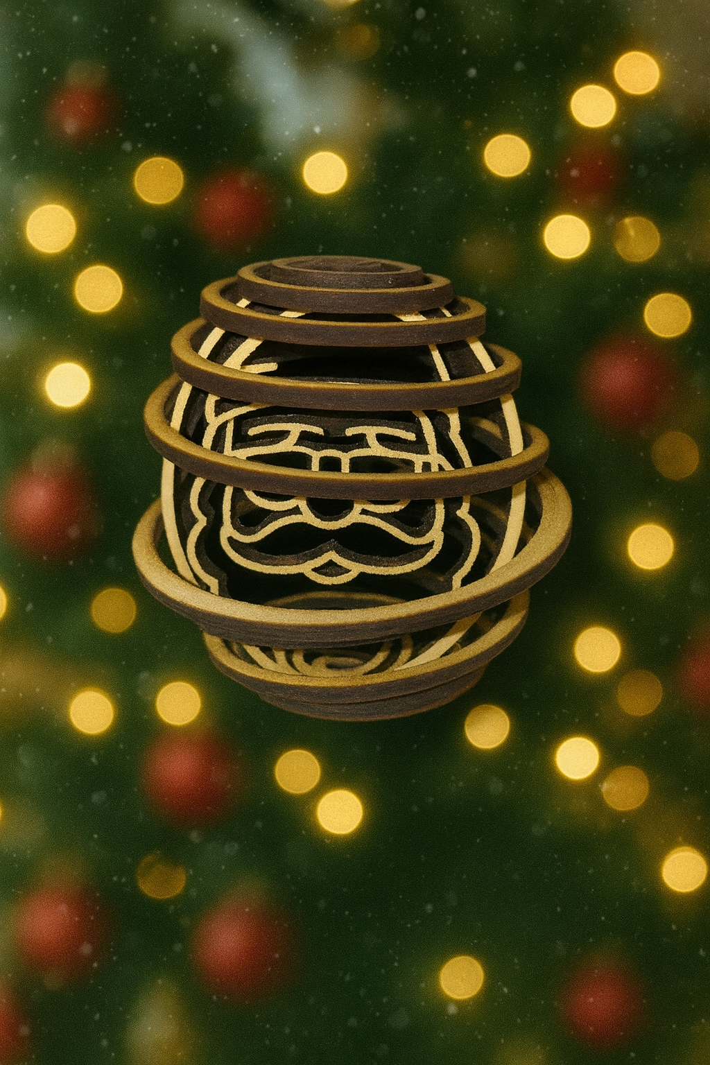 Boule de Noël en spirale 3D