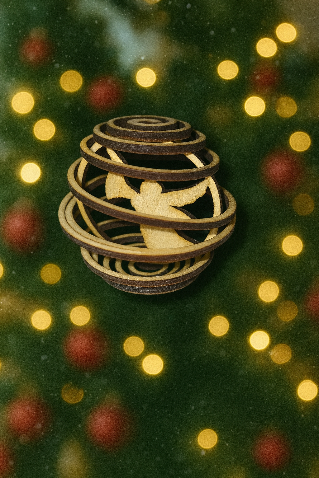 Boule de Noël en spirale 3D