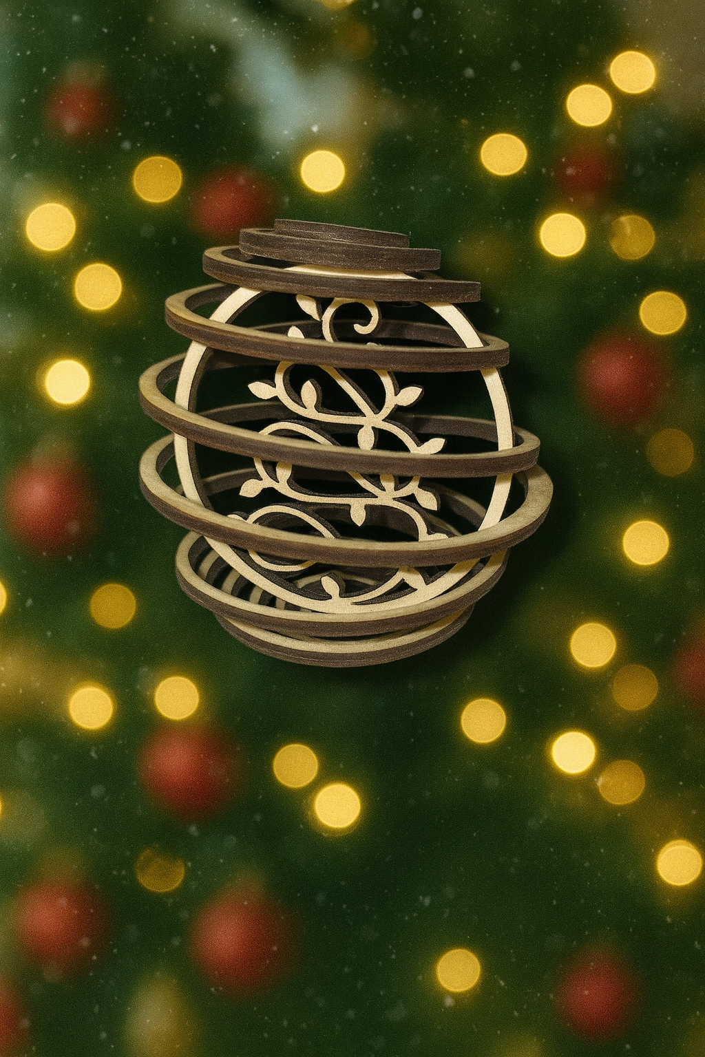 Boule de Noël en spirale 3D