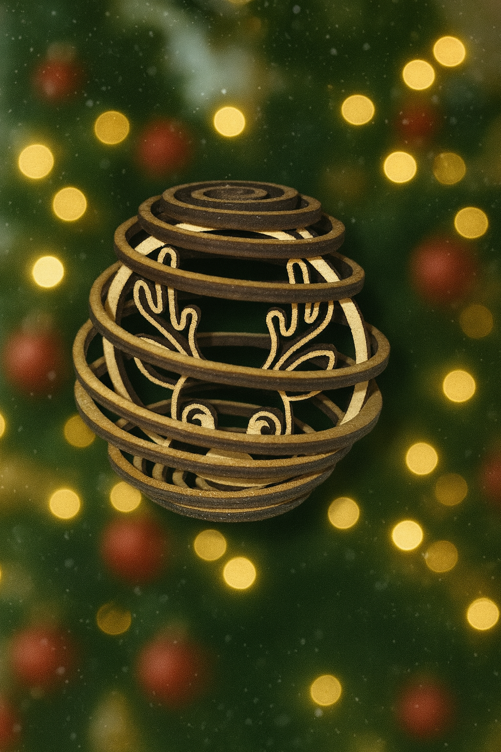 Boule de Noël en spirale 3D